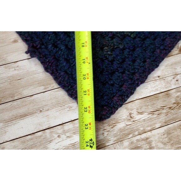 VTG Crochet Shawl Wrap Scarf Triangle Granny Core Blue Purple Yellow - READ - Picture 3 of 4
